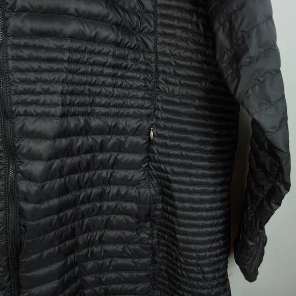 LL Bean Black Quilted Downtek Water Repellent Lightweight Hooded‎ Jacket